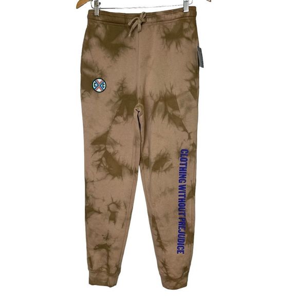 Cross Colours Sweatpants Tie Dye Nude Fleece Jersey Joggers Pockets Size Small - Picture 4 of 14